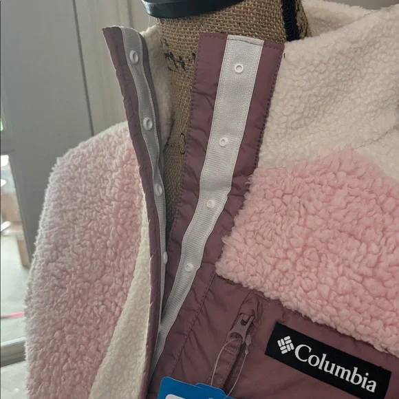 Columbia NWT Pink and White Women’s Fleece Pullover Size XS - Picture 4 of 7